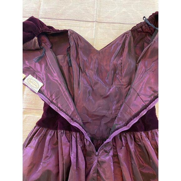 Vintage Renesciance Alfred Angelo Purple Velvet Dress - 13/14 - Picture 15 of 16